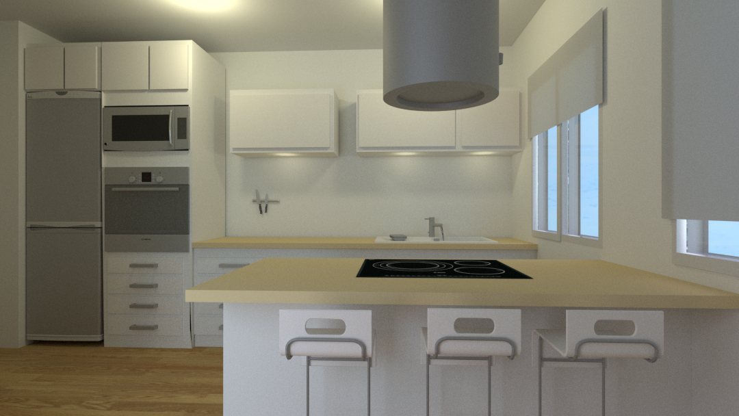 Render de cocina