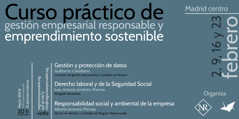 Banner del curso práctico de gestión empresarial responsable y emprendimiento sostenible